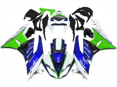 09-12 Tiefes Blau Grün & Weiß ZX6R Verkleidung