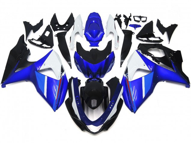 09-16 Einfarbig Schwarz Glänzend Blau Weiß GSXR 1000 Verkleidung