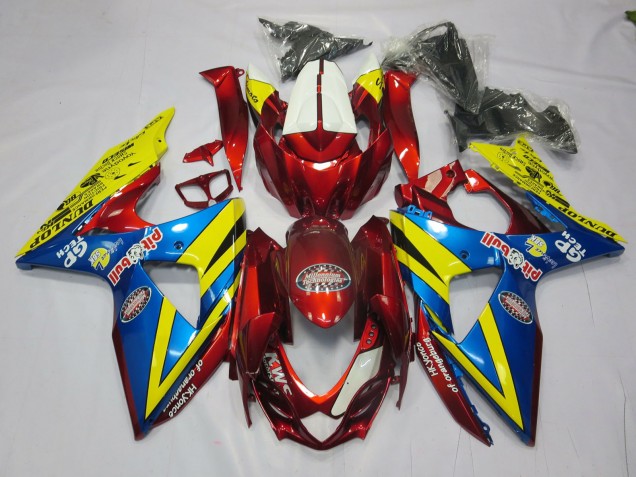 09-16 Gelb Rot & Blau GSXR 1000 Verkleidung