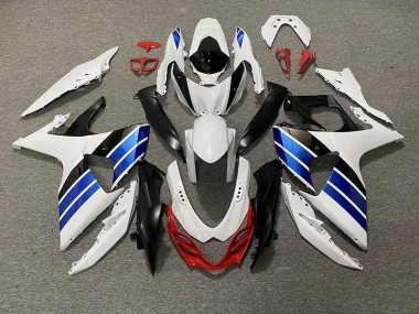 09-16 Glänzend Weiß Blau Schwarz & Rot GSXR 1000 Verkleidung
