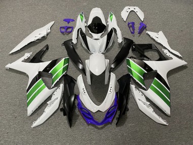 09-16 Glänzend Weiß Grün Schwarz & Lila GSXR 1000 Verkleidung