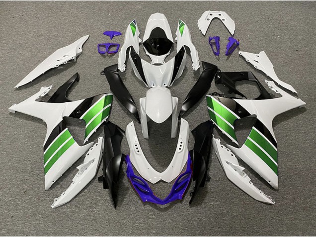 09-16 Glänzend Weiß Grün Schwarz & Lila GSXR 1000 Verkleidung