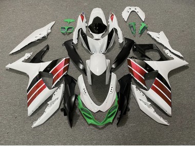 09-16 Glänzend Weiß Rot Schwarz & Grün GSXR 1000 Verkleidung