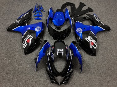 09-16 Schwarz & Blau Mit Benutzerdefinierten Logos GSXR 1000 Verkleidung