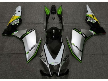 10-15 Silber Pirelli & Grün RSV4 1000 Verkleidung