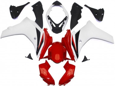 11-12 Rot & Glänzend Weiß CBR600F Verkleidung
