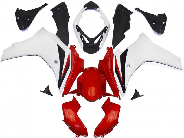 11-12 Rot & Glänzend Weiß CBR600F Verkleidung