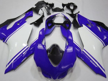 11-14 Glänzend Blau Weiß & Schwarz Ducati 1199 Verkleidung