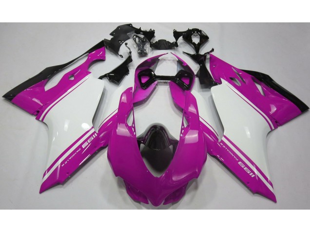 11-14 Glanzrosa Weiß & Schwarz Ducati 1199 Verkleidung