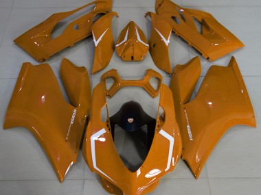 11-14 Orange Glänzend & Weiß Ducati 1199 Verkleidung