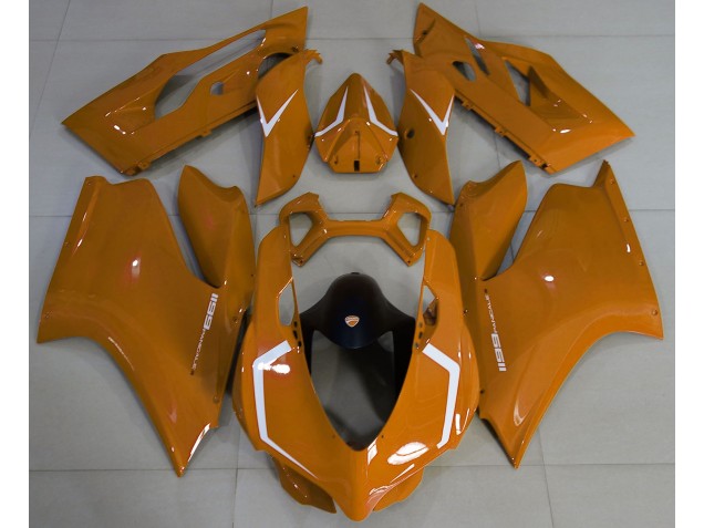 11-14 Orange Glänzend & Weiß Ducati 1199 Verkleidung