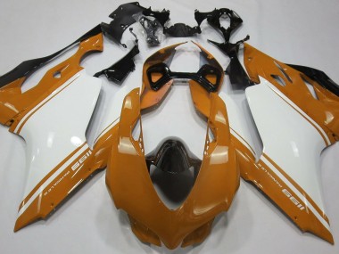 11-14 Orange Glänzend Silber & Schwarz Ducati 1199 Verkleidung
