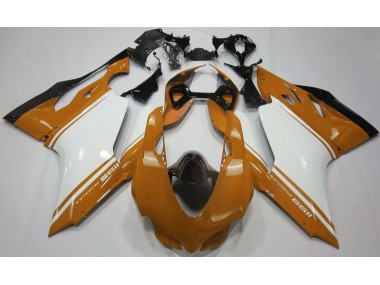 11-14 Orange Glänzend Silber & Schwarz Ducati 1199 Verkleidung