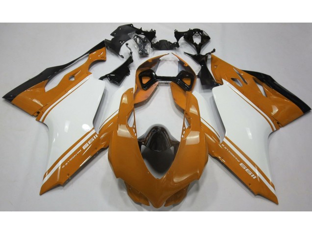 11-14 Orange Glänzend Silber & Schwarz Ducati 1199 Verkleidung