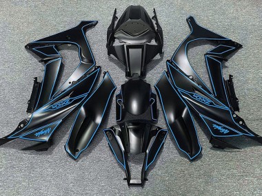 11-15 Matt Schwarzes & Blaues Futter ZX10R Verkleidung