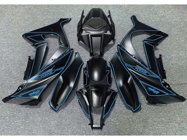 11-15 Matt Schwarzes & Blaues Futter ZX10R Verkleidung