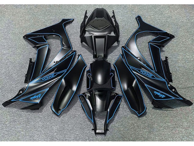 11-15 Matt Schwarzes & Blaues Futter ZX10R Verkleidung