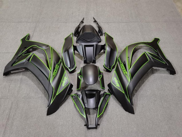 11-15 Matt Schwarzes & Grünes Futter ZX10R Verkleidung