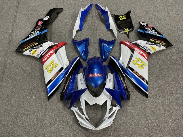 11-24 22 Rockstar Weiß & Blau GSXR 600-750 Verkleidung