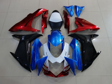 11-24 Benutzerdefiniert Rot Schwarz & Blau GSXR 600-750 Verkleidung
