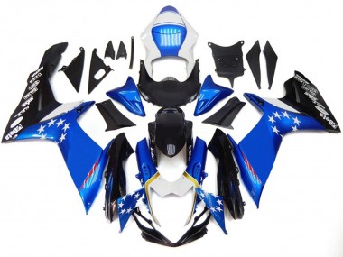 11-24 Blauer Stil Mit Roten Sternen GSXR 600-750 Verkleidung