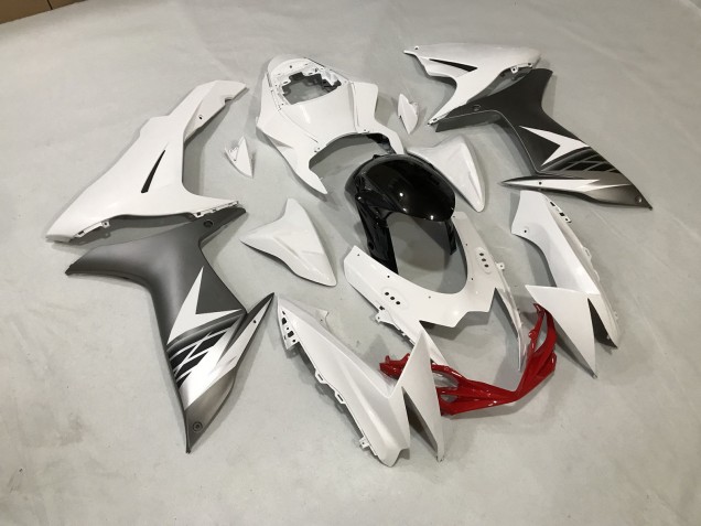 11-24 Glänzend Weiß & Matt Silber GSXR 600-750 Verkleidung