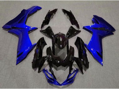 11-24 Glänzendes Schwarz & Aquablau GSXR 600-750 Verkleidung