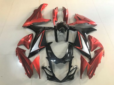 11-24 Glänzendes Schwarz & Leuchtendes Orange GSXR 600-750 Verkleidung