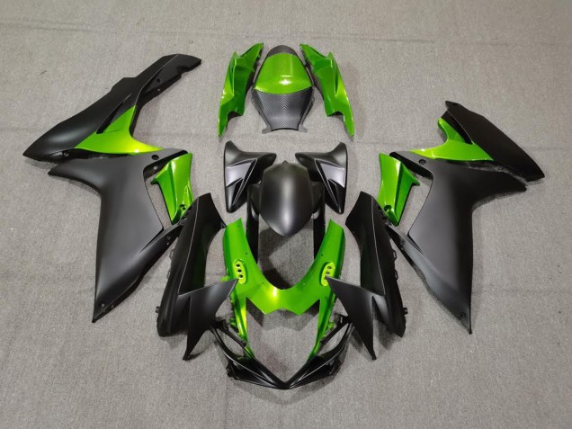 11-24 Matt Schwarz & Grün GSXR 600-750 Verkleidung