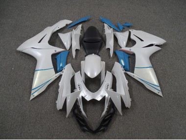 11-24 Perlweiß & Hellblau GSXR 600-750 Verkleidung