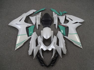 11-24 Perlweiß & T-Blau GSXR 600-750 Verkleidung