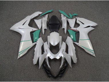 11-24 Perlweiß & T-Blau GSXR 600-750 Verkleidung