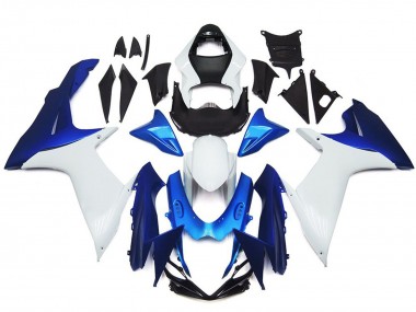 11-24 Schlichte Weißes & Blaues Stil Kit GSXR 600-750 Verkleidung