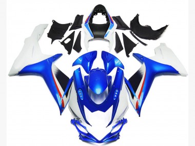 11-24 Tiefes Blau & Glänzender Weißstil GSXR 600-750 Verkleidung