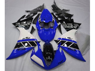 12-14 Glänzend Blau Weiß & Schwarz R1 Verkleidung