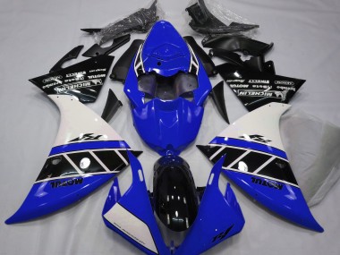 12-14 Glänzend Blau Weiß & Schwarz R1 Verkleidung