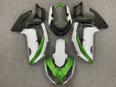 12-16 Glänzend Weiß & Grün Ninja 650R Verkleidung