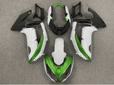12-16 Glänzend Weiß & Grün Ninja 650R Verkleidung