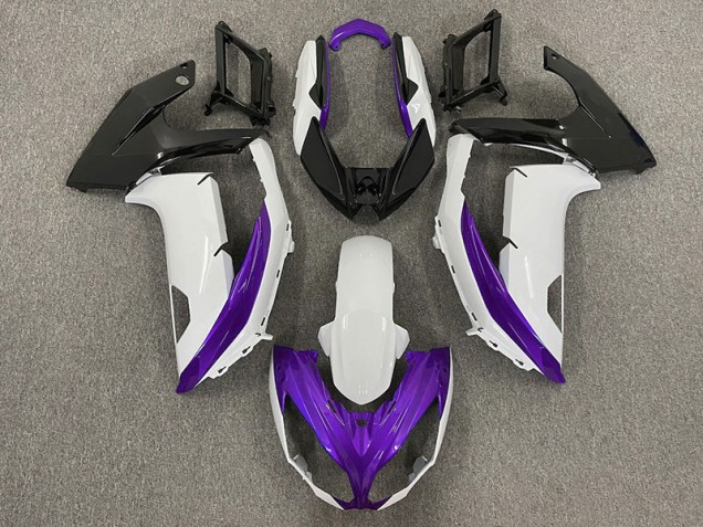 12-16 Glänzend Weiß & Lila Ninja 650R Verkleidung