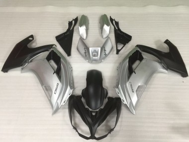 12-16 Silber & Schwarz Ninja 650R Verkleidung