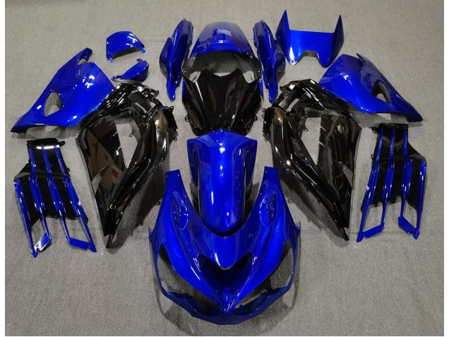 12-21 Glänzend Blau & Schwarz ZX14R Verkleidung