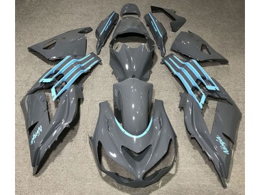 12-21 Glänzend Grau & Hellblau ZX14R Verkleidung