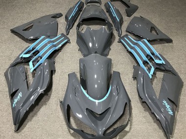 12-21 Glänzend Grau & Hellblau ZX14R Verkleidung