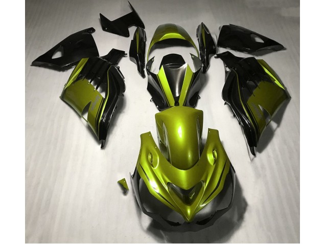 12-21 Glänzendes Gelb & Schwarz ZX14R Verkleidung
