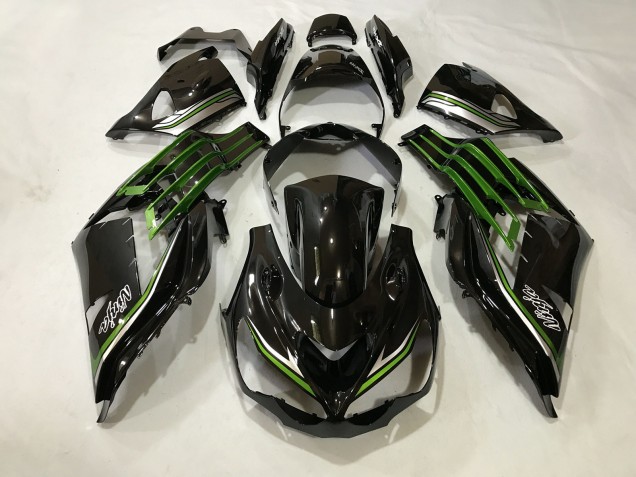 12-21 Glänzendes Schwarz & Schleimgrün ZX14R Verkleidung