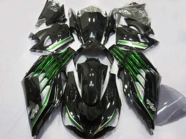 12-21 Schwarz Glänzend Mit Grün ZX14R Verkleidung