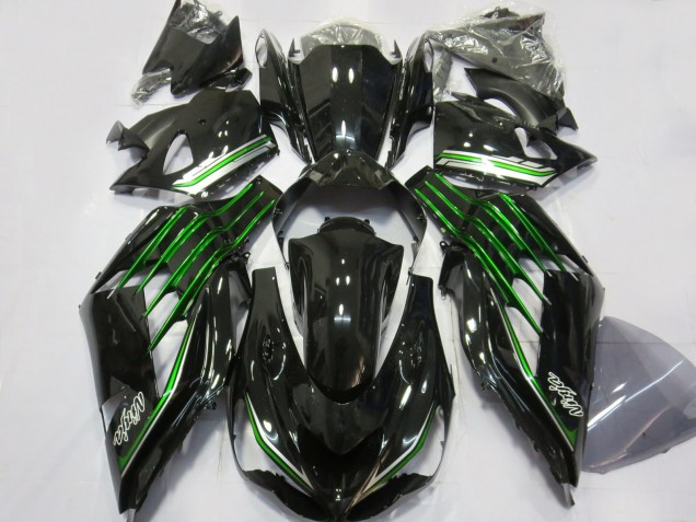12-21 Schwarz Glänzend Mit Grün ZX14R Verkleidung
