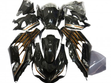12-21 Schwarz Glänzend & Orange ZX14R Verkleidung