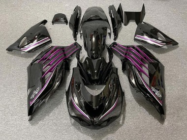 12-21 Schwarz Glänzend & Pink ZX14R Verkleidung