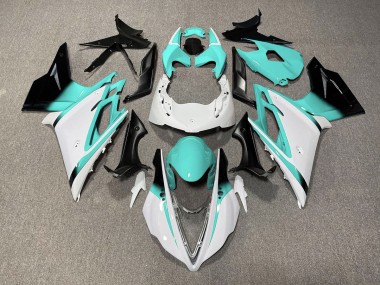 13-16 Glänzend Weiß & Blaugrün Daytona 675 Verkleidung